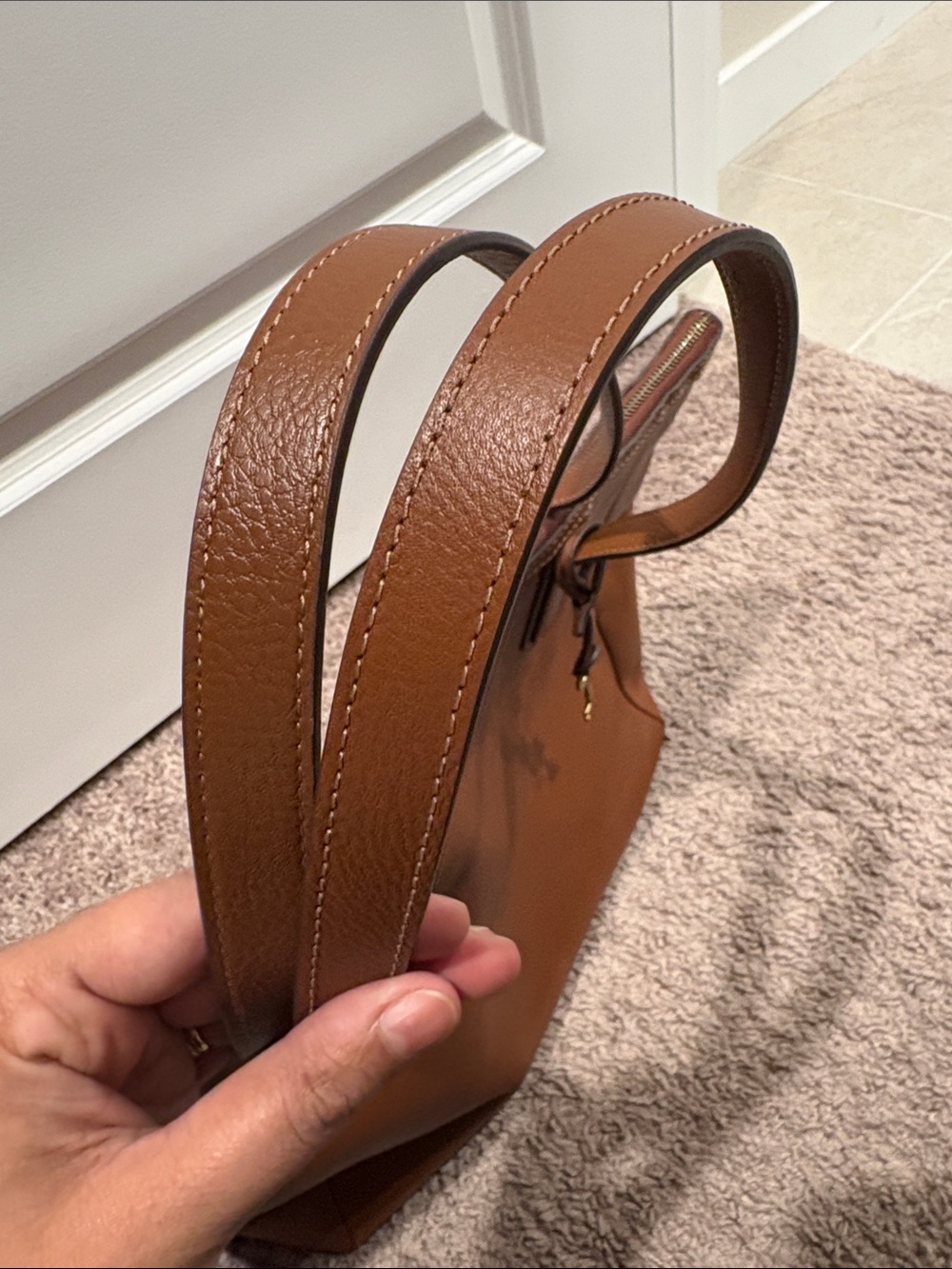 Fossil Leather Tote in Cognac Brown - Picture 8 of 8